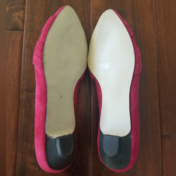 J JILL Pointy Toe Suede Fuchsia Flats - Size 8 - Picture 4 of 8